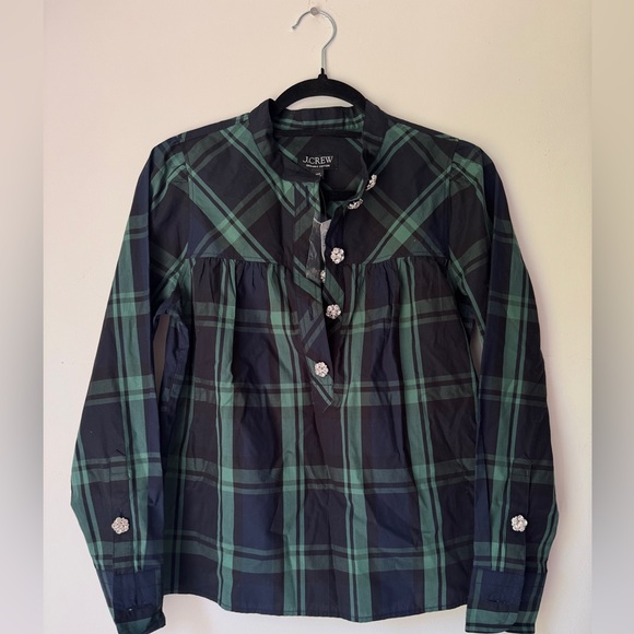 NWT Fresco top with jewel buttons in Black Watch tartan size XXS - Picture 2 of 6